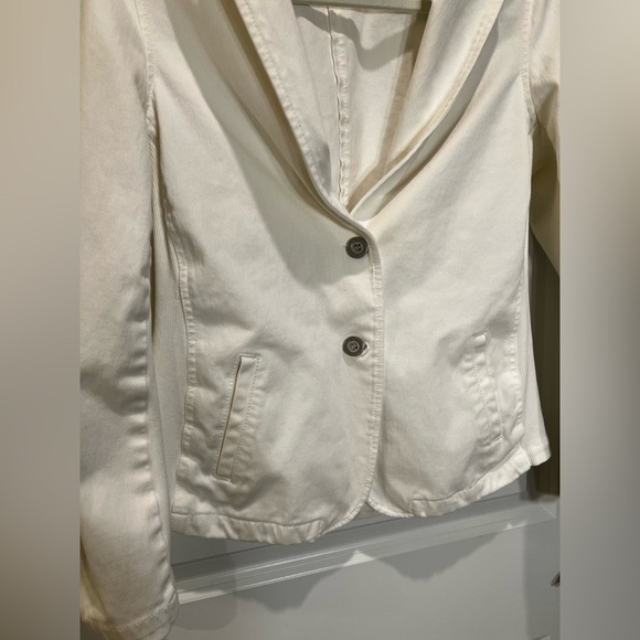 J. McLaughlin White Canvas Blazer Jacket Size Large - Picture 6 of 15
